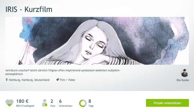 SAE Bachelor Studenten starten Crowdfunding Kampagne für Kurzfilm Iris